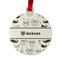 Hipster Cats & Mustache Metal Ball Ornament - Double Sided w/ Name or Text