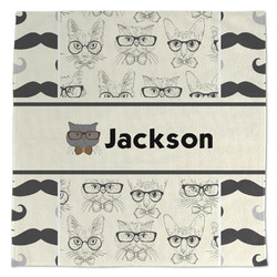 Hipster Cats & Mustache Microfiber Dish Towel (Personalized)