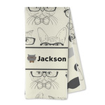 Hipster Cats & Mustache Kitchen Towel - Microfiber (Personalized)