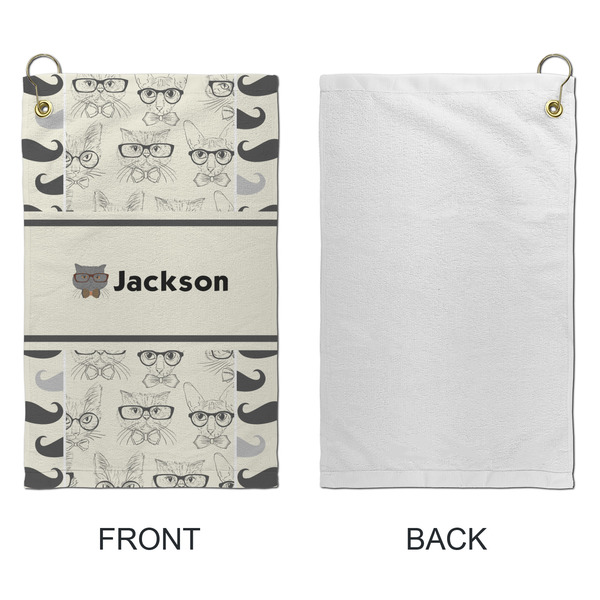 Hipster Cats & Mustache Microfiber Golf Towels - Small - APPROVAL