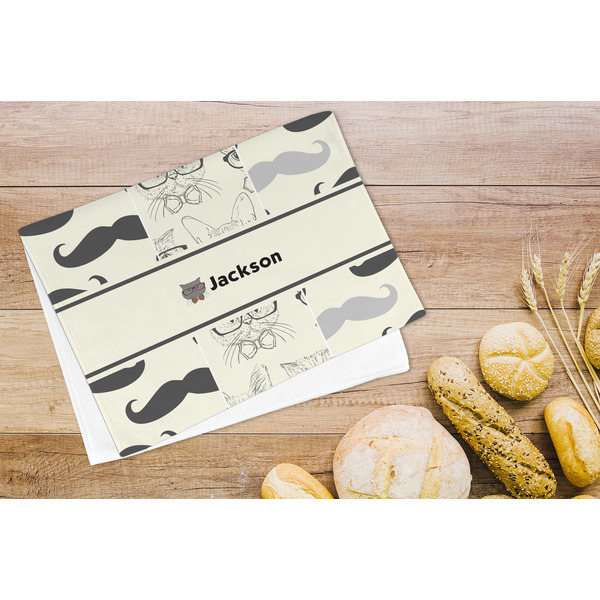 Hipster Cats & Mustache Microfiber Kitchen Towel - LIFESTYLE