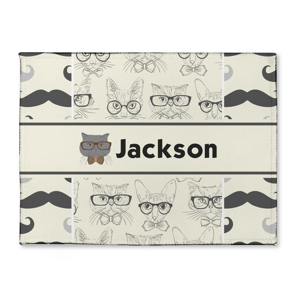 Custom Hipster Cats & Mustache Microfiber Screen Cleaner (Personalized)