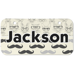 Hipster Cats & Mustache Mini/Bicycle License Plate (2 Holes) (Personalized)