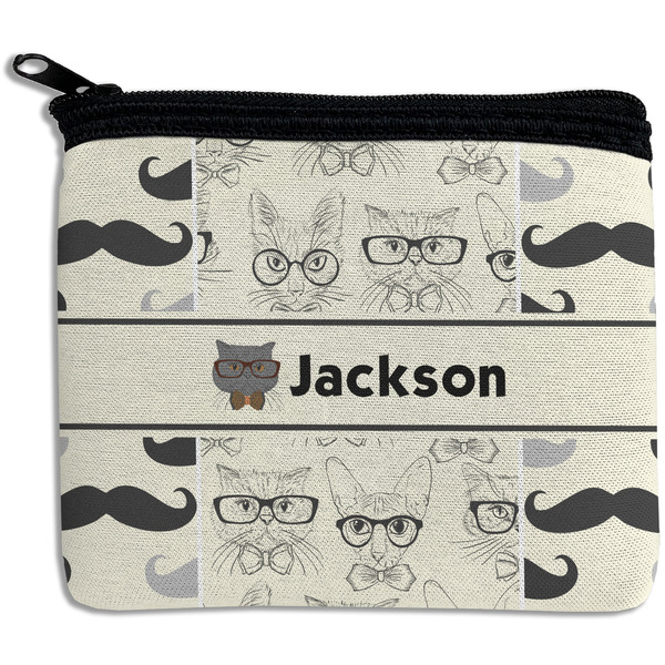 Custom Hipster Cats & Mustache Rectangular Coin Purse (Personalized)