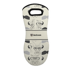 Hipster Cats & Mustache Neoprene Oven Mitt w/ Name or Text