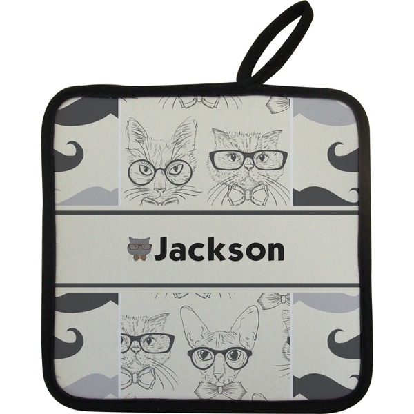 Hipster Cats & Mustache Neoprene Pot Holder