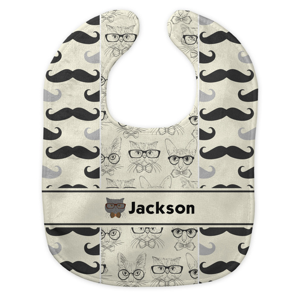 Hipster Cats & Mustache New Bib Flat Approval