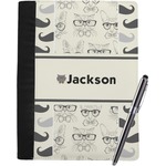 Hipster Cats & Mustache Notebook Padfolio - Large w/ Name or Text