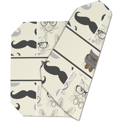 Hipster Cats & Mustache Dining Table Mat - Octagon (Double-Sided) w/ Name or Text