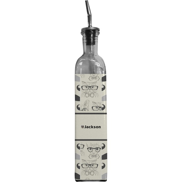 Custom Hipster Cats & Mustache Oil Dispenser Bottle (Personalized)