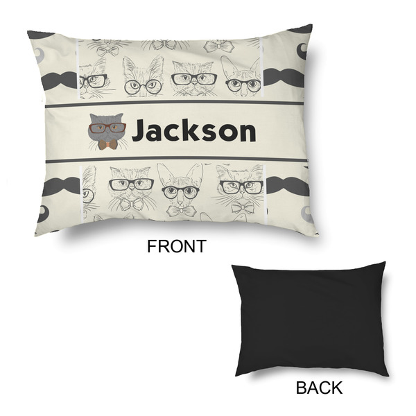 Hipster Cats & Mustache Outdoor Dog Beds - Medium - APPROVAL