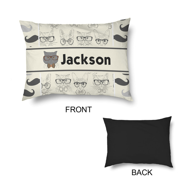 Hipster Cats & Mustache Outdoor Dog Beds - Small - APPROVAL