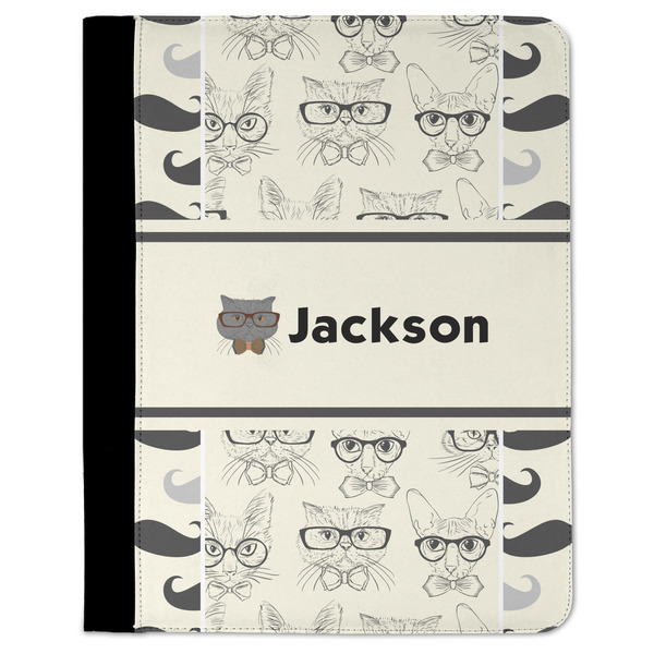 Custom Hipster Cats & Mustache Padfolio Clipboard - Large (Personalized)
