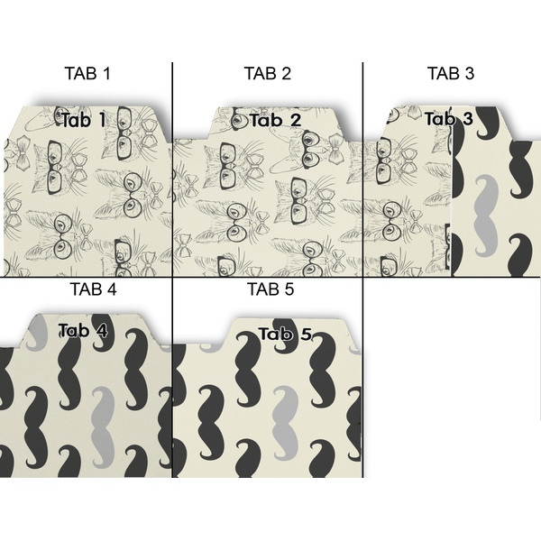 Hipster Cats & Mustache Page Dividers - Set of 5 - Approval