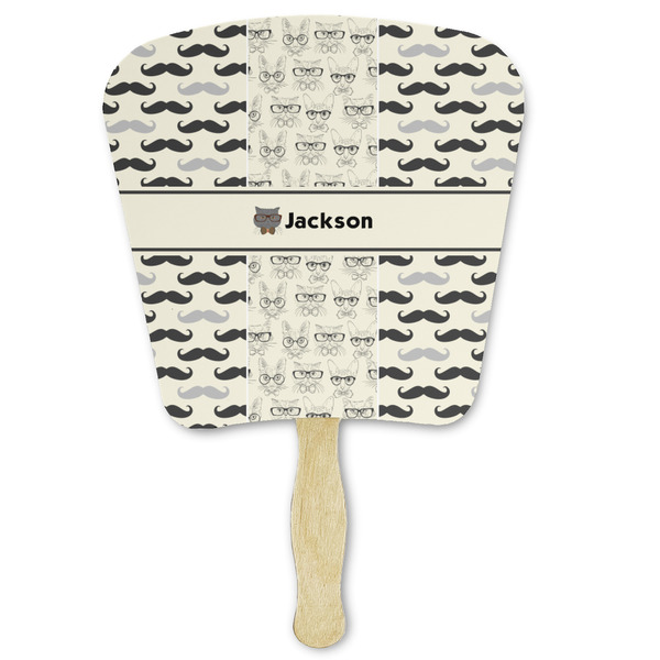 Custom Hipster Cats & Mustache Paper Fan (Personalized)