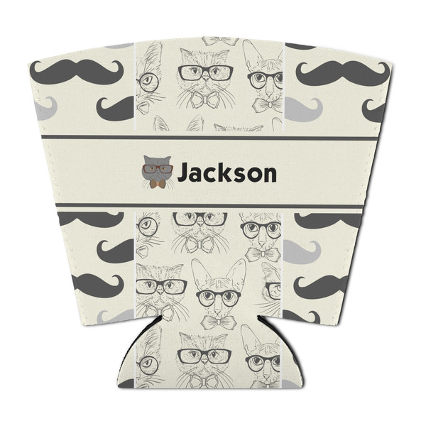 Custom Hipster Cats & Mustache Party Cup Sleeve - with Bottom (Personalized)