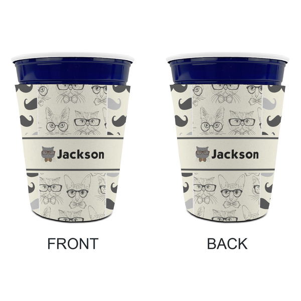Hipster Cats & Mustache Party Cup Sleeves - without bottom - Approval