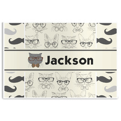 Hipster Cats & Mustache Disposable Paper Placemats (Personalized)