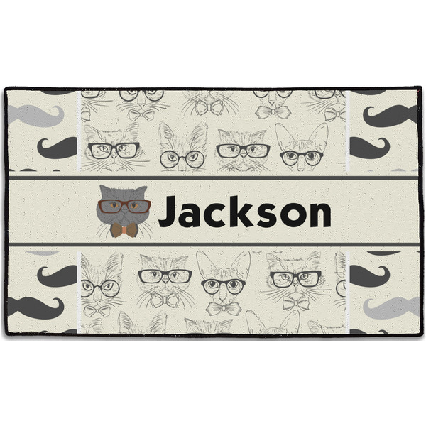 Custom Hipster Cats & Mustache Door Mat - 60"x36" (Personalized)