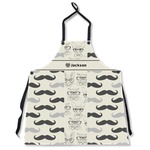 Hipster Cats & Mustache Apron Without Pockets w/ Name or Text