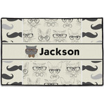 Hipster Cats & Mustache Door Mat - 36"x24" (Personalized)