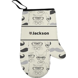 Hipster Cats & Mustache Oven Mitt (Personalized)