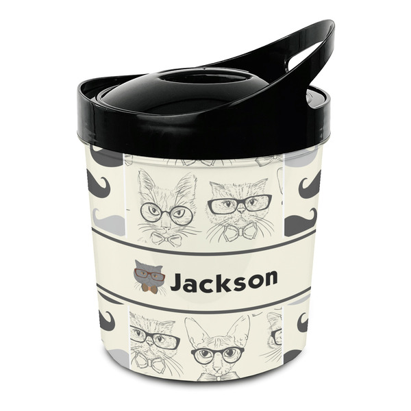 Custom Hipster Cats & Mustache Plastic Ice Bucket (Personalized)