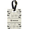Hipster Cats & Mustache Plastic Luggage Tag - Rectangular w/ Name or Text
