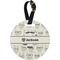 Hipster Cats & Mustache Personalized Round Luggage Tag