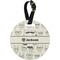 Hipster Cats & Mustache Plastic Luggage Tag - Round (Personalized)