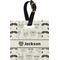 Hipster Cats & Mustache Plastic Luggage Tag - Square w/ Name or Text