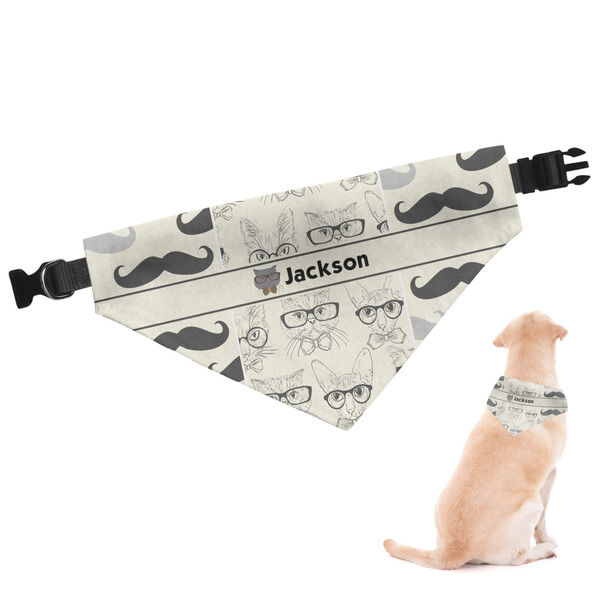 Custom Hipster Cats & Mustache Dog Bandana (Personalized)
