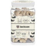 Hipster Cats & Mustache Dog Treat Jar (Personalized)