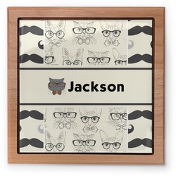 Hipster Cats & Mustache Pet Urn (Personalized)
