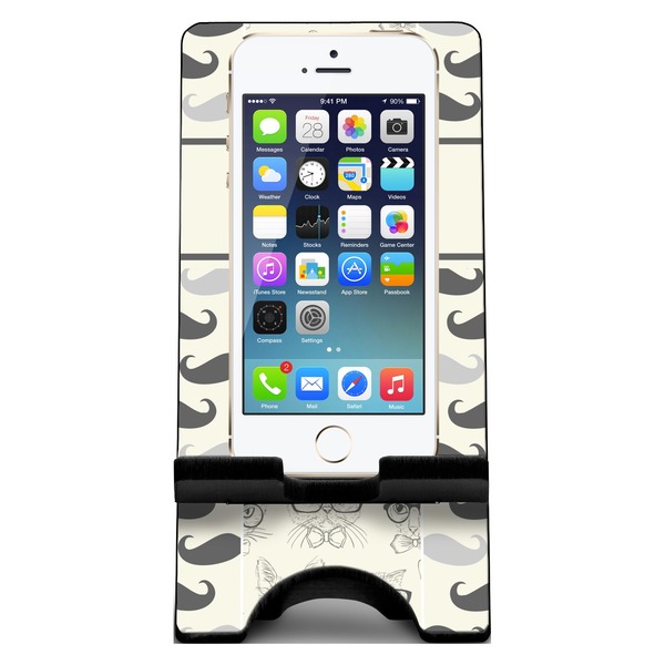 Hipster Cats & Mustache Phone Stand w/ Phone
