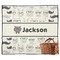 Hipster Cats & Mustache Outdoor Picnic Blanket (Personalized)