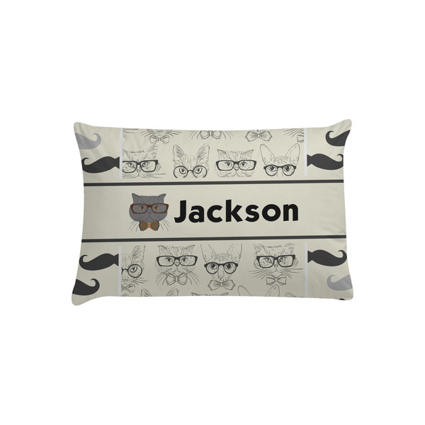Custom Hipster Cats & Mustache Pillow Case - Toddler (Personalized)
