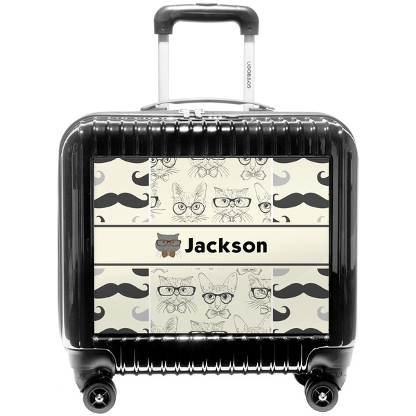 Custom Hipster Cats & Mustache Pilot / Flight Suitcase (Personalized)