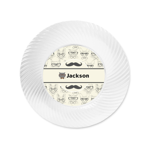 Hipster Cats & Mustache Plastic Party Appetizer & Dessert Plates - Approval