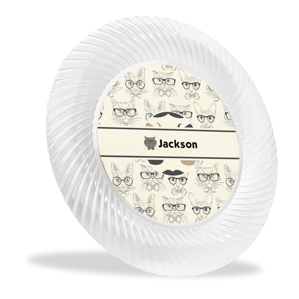 Custom Hipster Cats & Mustache Plastic Party Dinner Plates - 10" (Personalized)