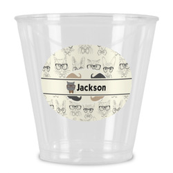 Hipster Cats & Mustache Plastic Shot Glass (Personalized)