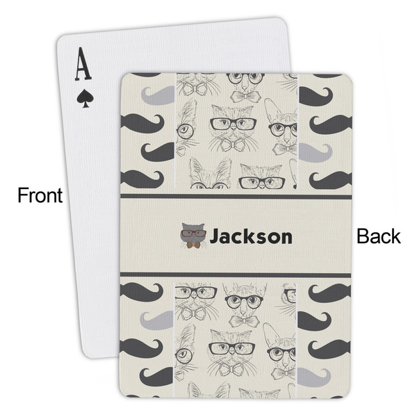 Hipster Cats & Mustache Playing Cards - Approval