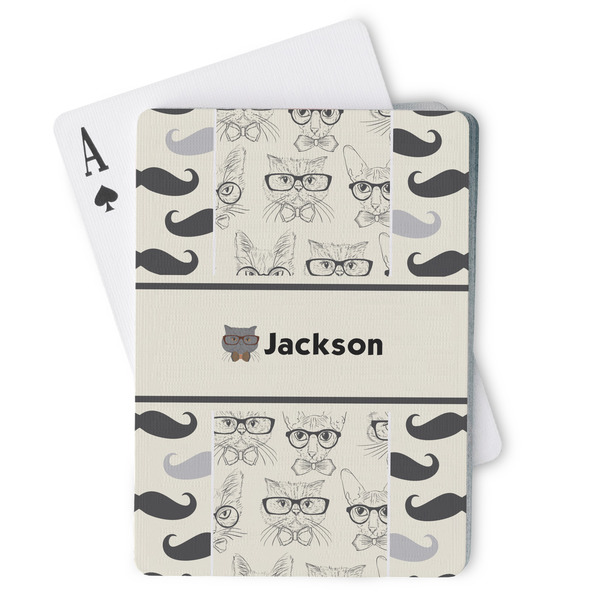 Custom Hipster Cats & Mustache Playing Cards (Personalized)