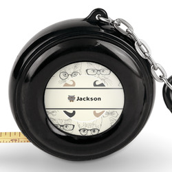 Hipster Cats & Mustache Pocket Tape Measure - 6 Ft w/ Carabiner Clip (Personalized)