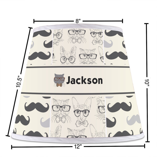 Hipster Cats & Mustache Poly Film Empire Lampshade - Dimensions