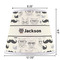 Hipster Cats & Mustache Poly Film Empire Lampshade - Dimensions