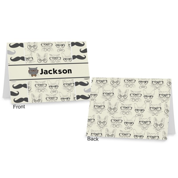 Hipster Cats & Mustache Postcard - Front and Back