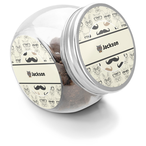 Custom Hipster Cats & Mustache Puppy Treat Jar (Personalized)