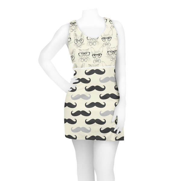 Hipster Cats & Mustache Racerback Dress - On Model - Front