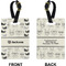 Hipster Cats & Mustache Rectangle Luggage Tag (Front + Back)